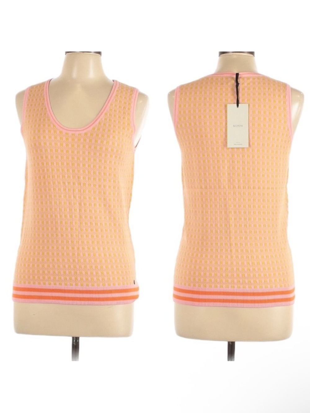 NWT NUMPH Kevyn Checkered Sleeveless Jumper Vest L